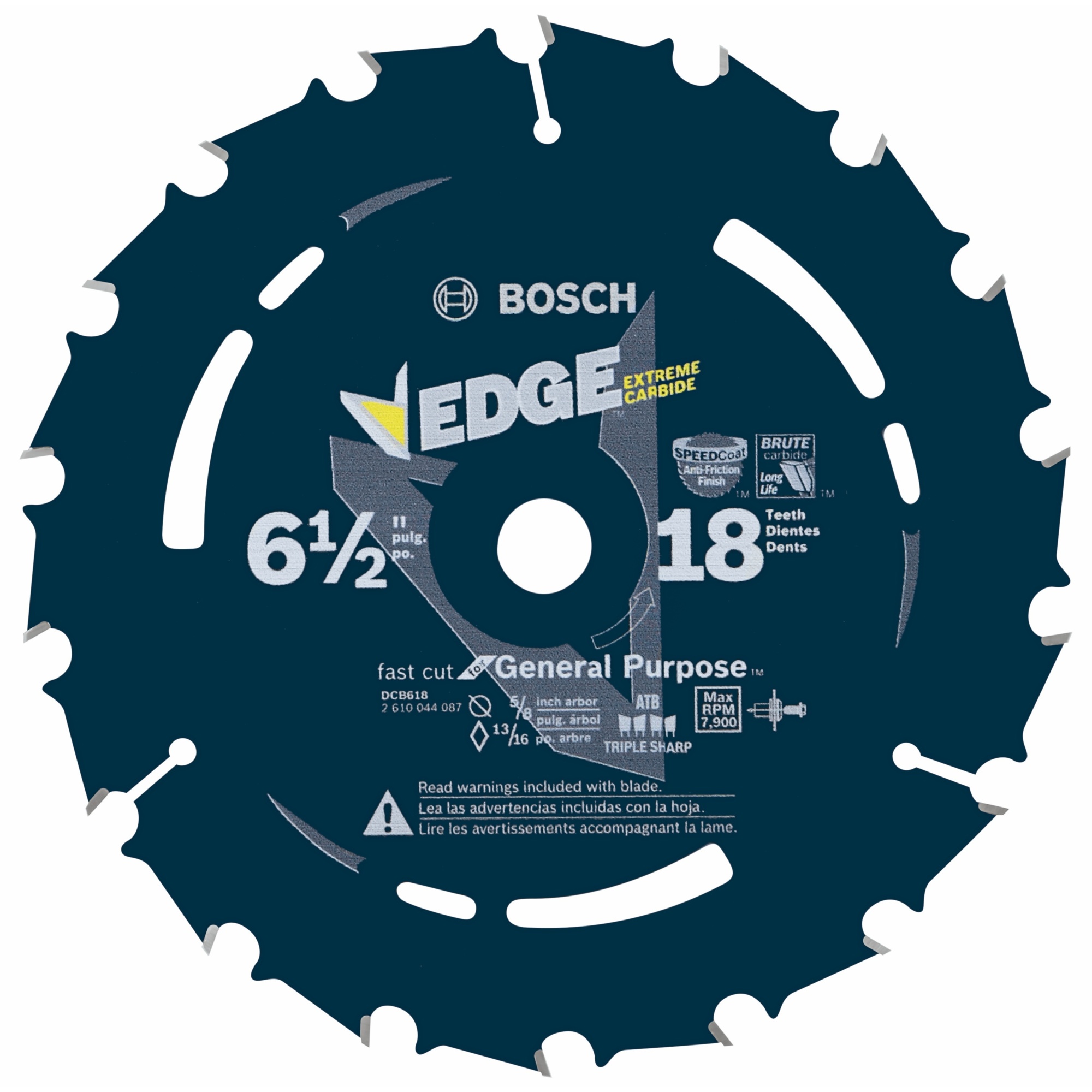 Bosch Edge Circular Saw Blade — 6 1/2in., 18 Tooth, Fast Cuts, Model# DCB618